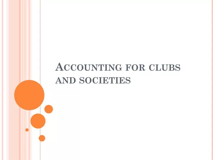 accounting for clubs and societies