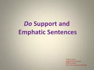 Do Support and Emphatic Sentences