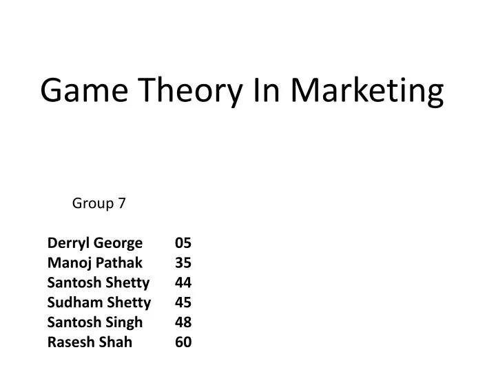 game theory in marketing
