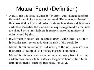 Mutual Fund (Definition)