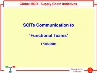 Global MSD - Supply Chain Initiatives