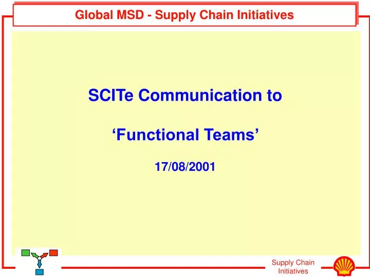 global msd supply chain initiatives