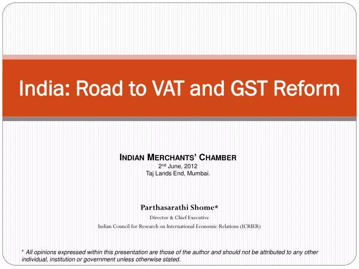 india road to vat and gst reform