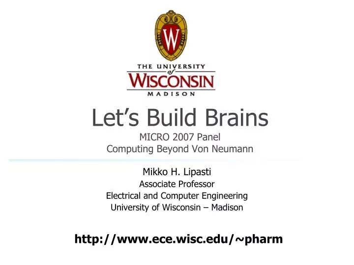 let s build brains micro 2007 panel computing beyond von neumann