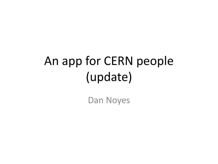 an app for cern people update