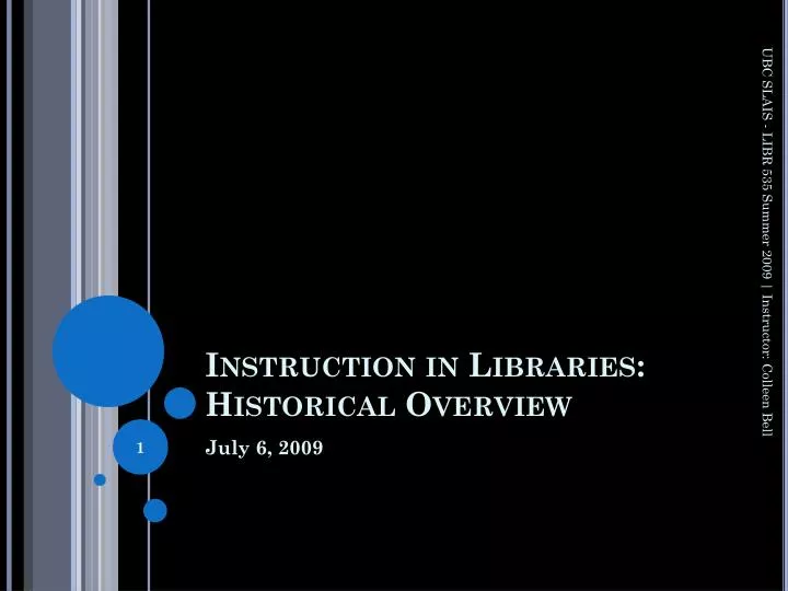instruction in libraries historical overview
