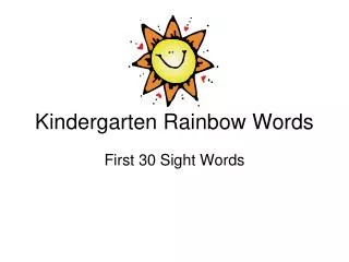 Kindergarten Rainbow Words