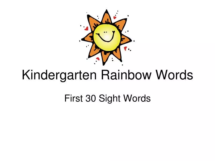 kindergarten rainbow words