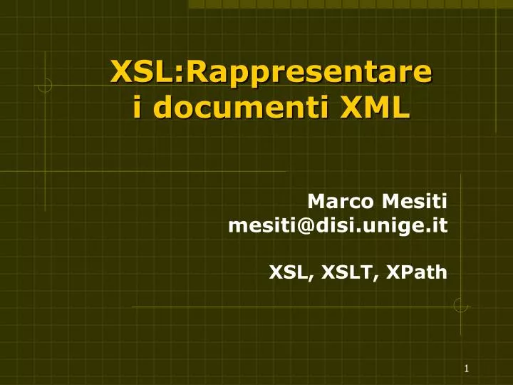 xsl rappresentare i documenti xml
