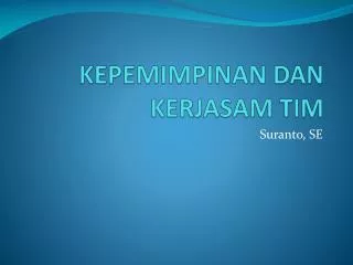 kepemimpinan dan kerjasam tim