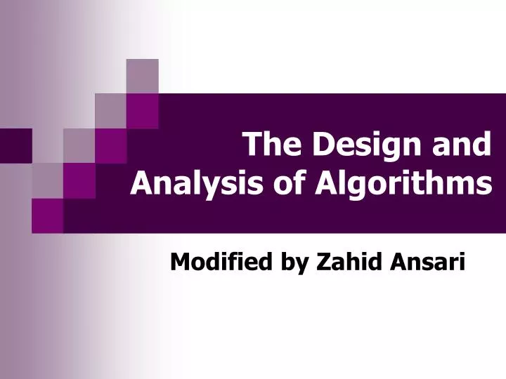 the design and analysis of algorithms