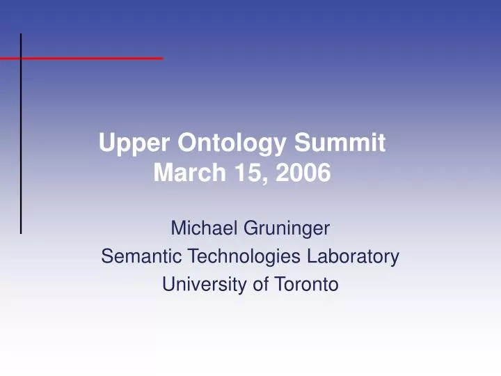 upper ontology summit march 15 2006