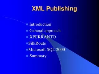 XML Publishing