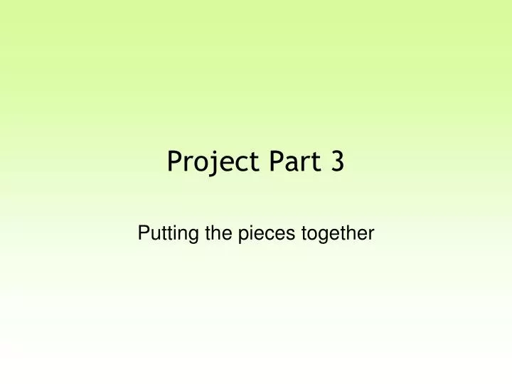 project part 3
