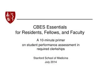 cbes essentials for residents fellows and faculty