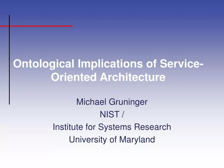 ontological implications of service oriented architecture