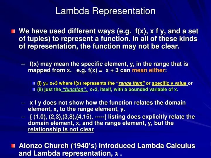 lambda representation