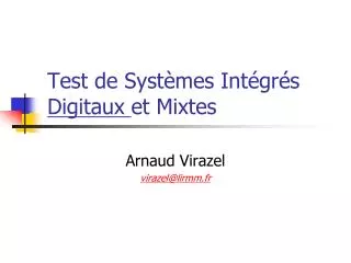 test de syst mes int gr s digitaux et mixtes