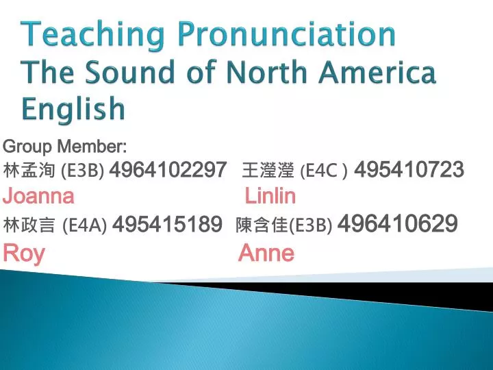 teaching pronunciation the sound of north america english