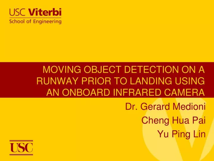 moving object detection on a runway prior to landing using an onboard infrared camera