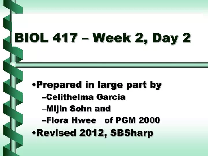 biol 417 week 2 day 2