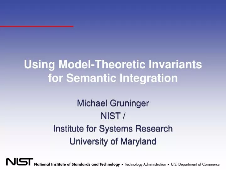 using model theoretic invariants for semantic integration