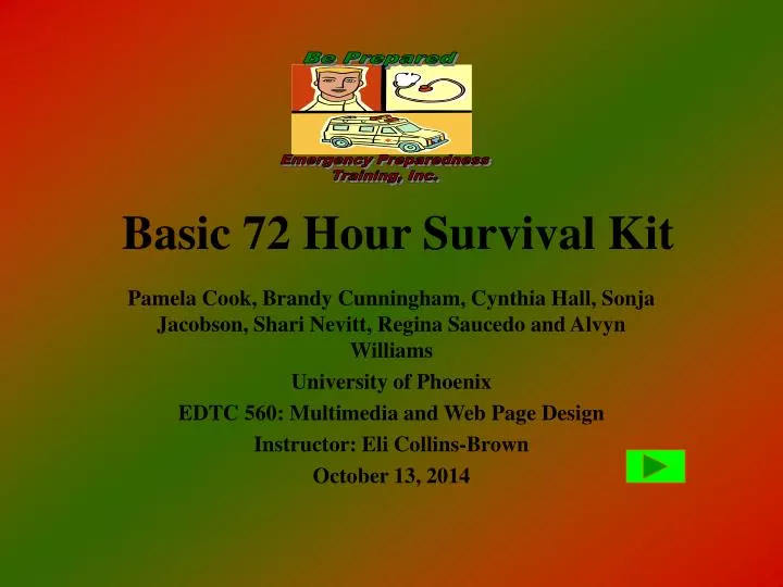 basic 72 hour survival kit