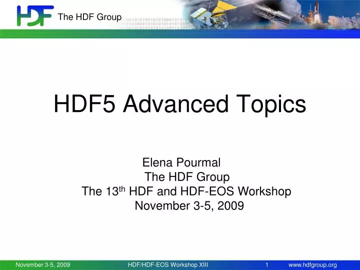 hdf5 advanced topics