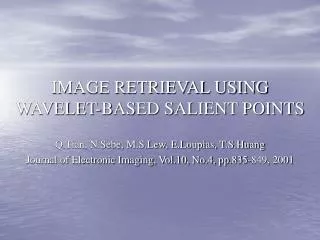 image retrieval using wavelet based salient points