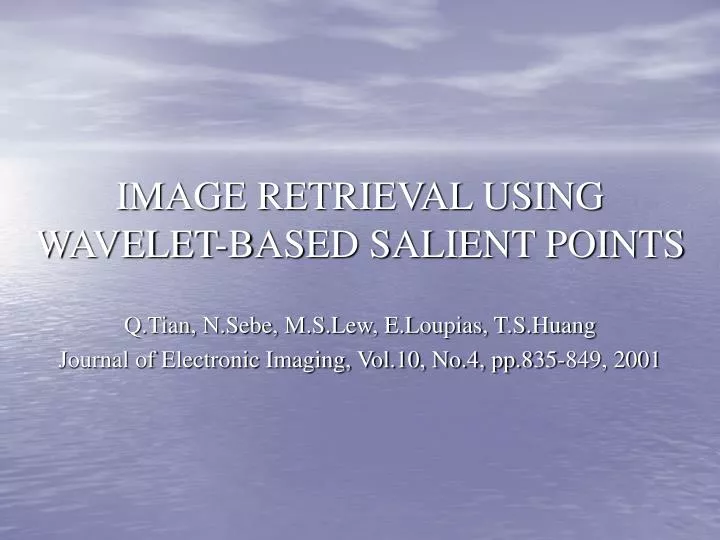 image retrieval using wavelet based salient points