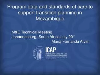 Program data and standards of care to support transition planning in Mozambique