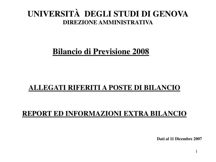 allegati riferiti a poste di bilancio report ed informazioni extra bilancio