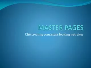 MASTER PAGES