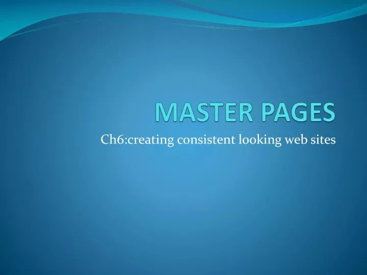 master pages