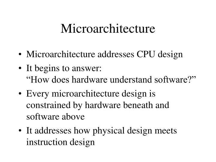 microarchitecture