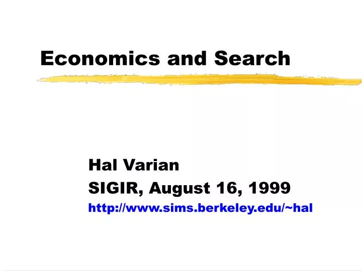 economics and search