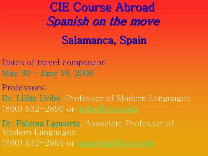 cie course abroad spanish on the move