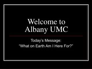 Welcome to Albany UMC