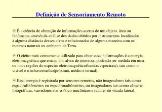 defini o de sensoriamento remoto