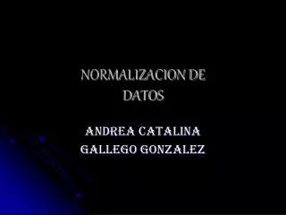 normalizacion de datos