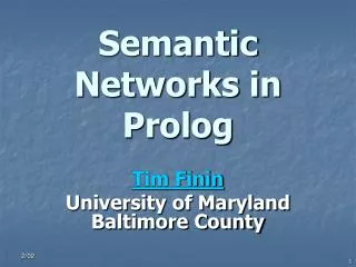 Semantic Networks in Prolog