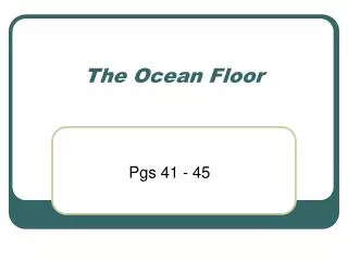 The Ocean Floor