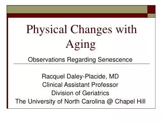 Physical Changes with Aging