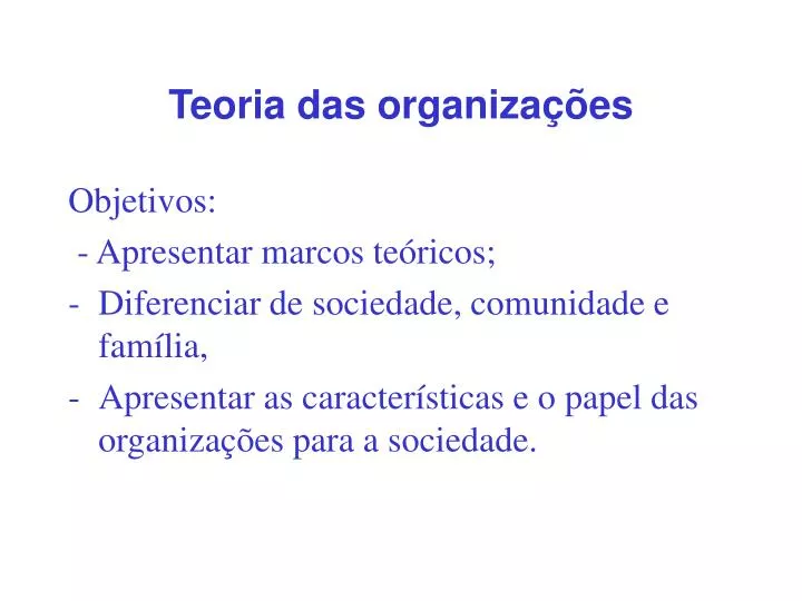 teoria das organiza es