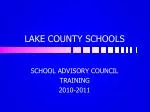 LAKE COUNTY SCHOOLS - slide 1