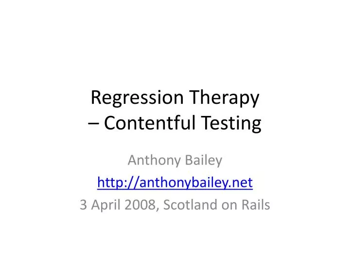 regression therapy contentful testing