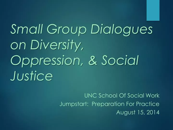 small group dialogues on diversity oppression social justice