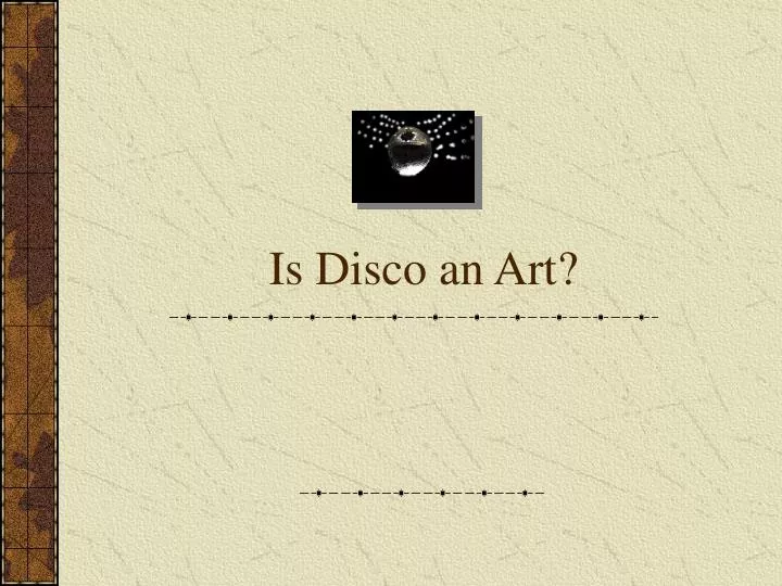 is disco an art