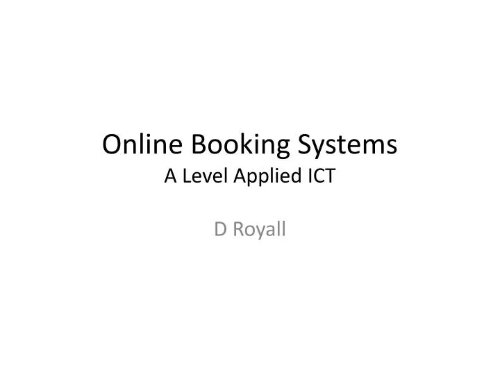 online booking systems a level applied ict