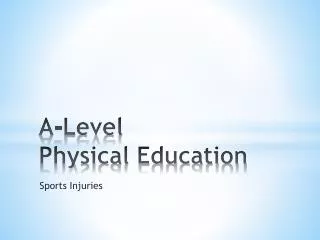 A-Level Physical Education